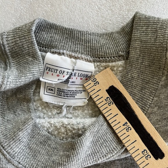 Vintage Fruit Of The Loom Sweatshirt I Love Cats Stitch Look Cottagecore Sz XXL - Picture 3 of 7